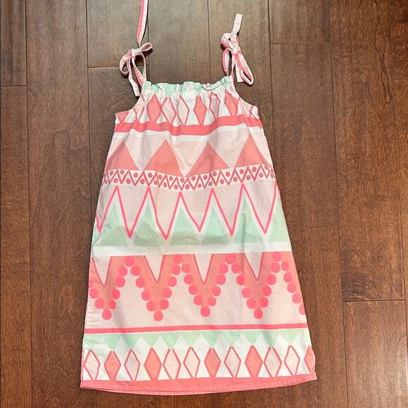 Gymboree Pink and White Geometric Pattern Cotton Dress, Size 8 - Picture 5 of 8